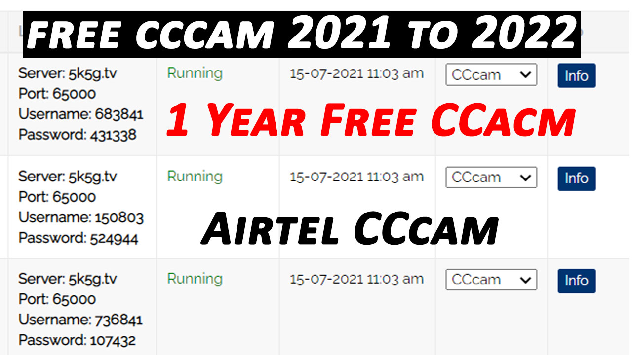 Free CCcam 2021 To 2022 - Free CCcam Server 2021 - Airtel Free CCcam 2021
